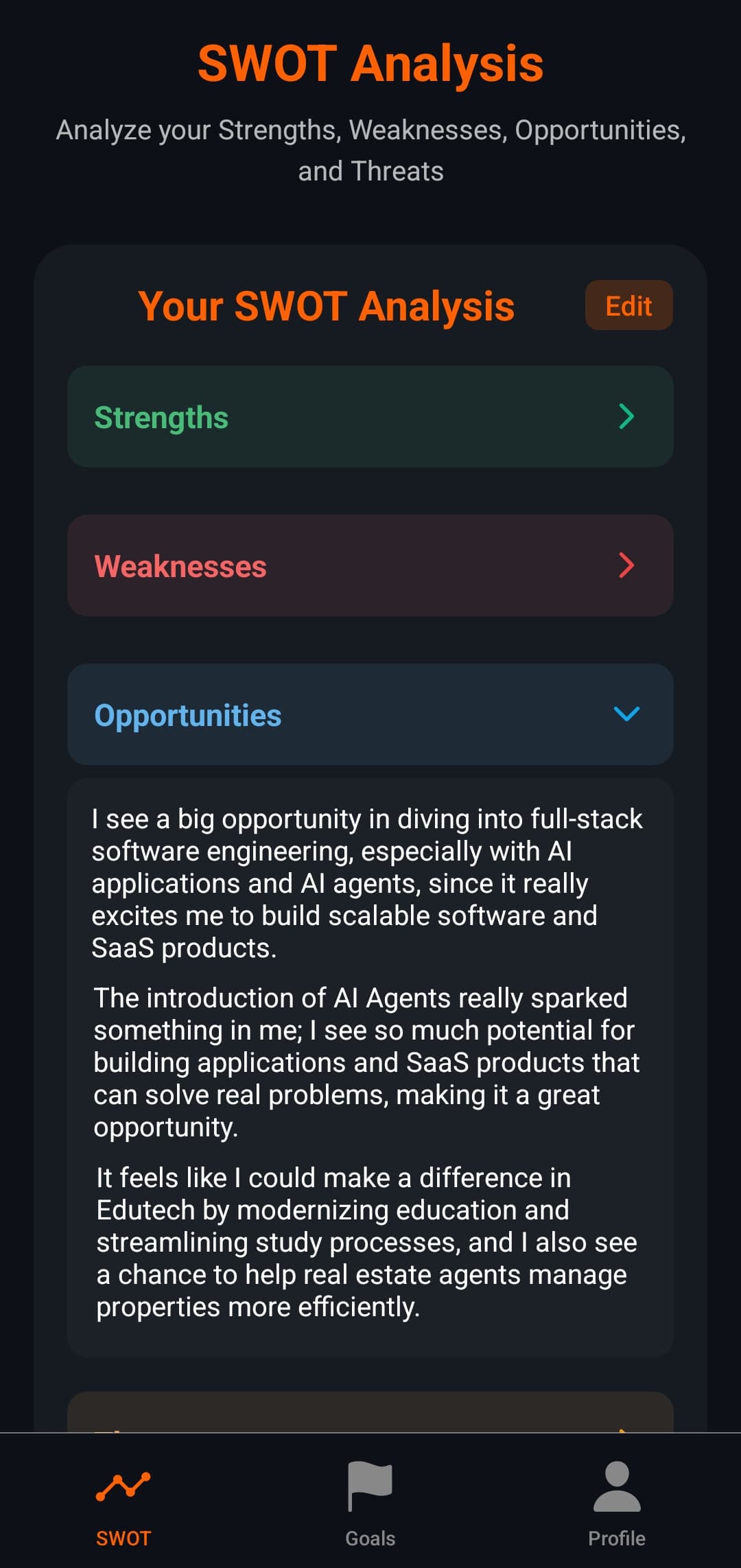 SWOT Opportunities Analysis